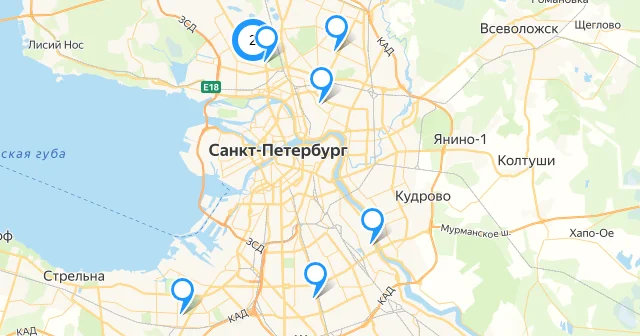 Карта пунктов приёма анализов LabScan в Санкт-Петербурге